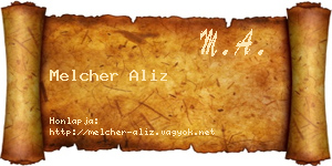 Melcher Aliz névjegykártya